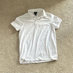 H&M Men’s White Button Up Short Sleeve Polo